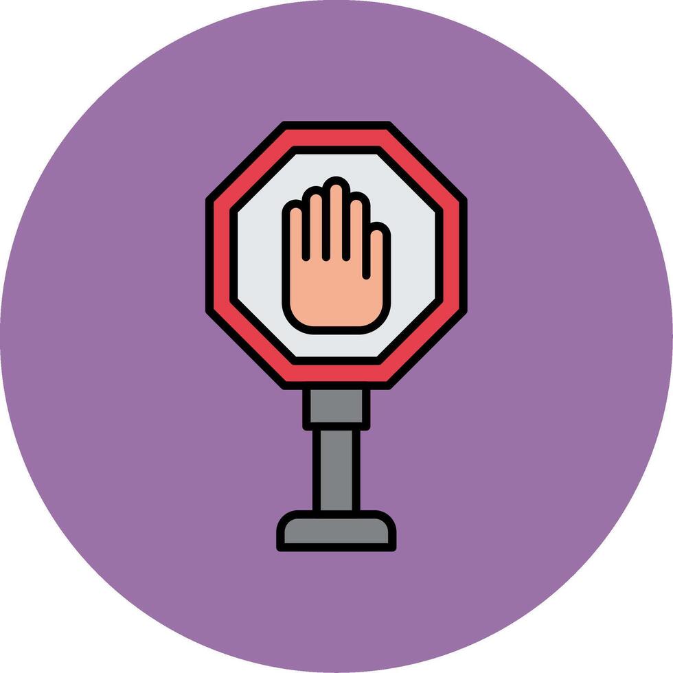 Stop Sign Line Filled multicolour Circle Icon vector