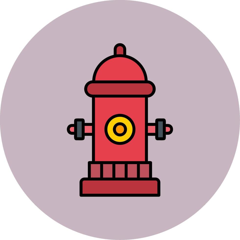 Fire Hydrant Line Filled multicolour Circle Icon vector