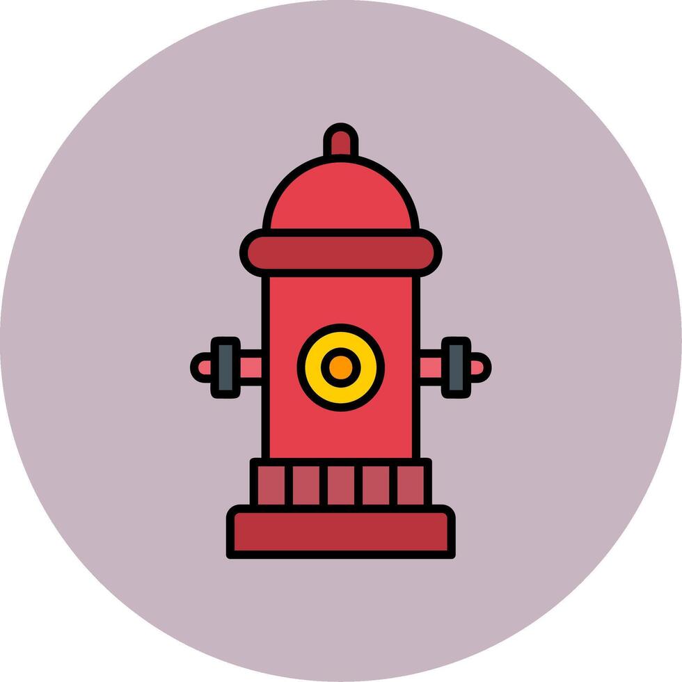 Fire Hydrant Line Filled multicolour Circle Icon vector