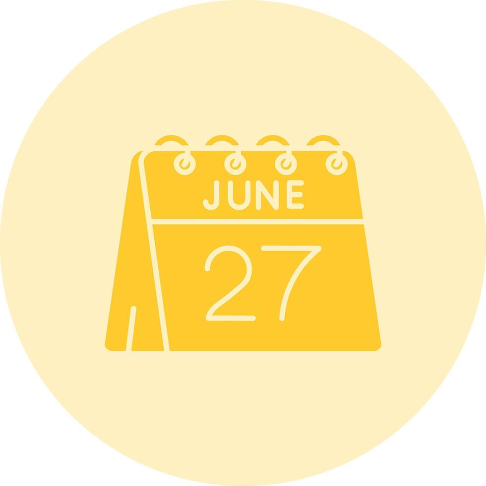 27th of June Solid duo tune Icon vector