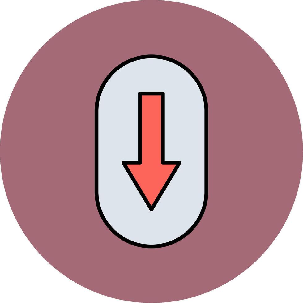 Scroll Down Line Filled multicolour Circle Icon vector
