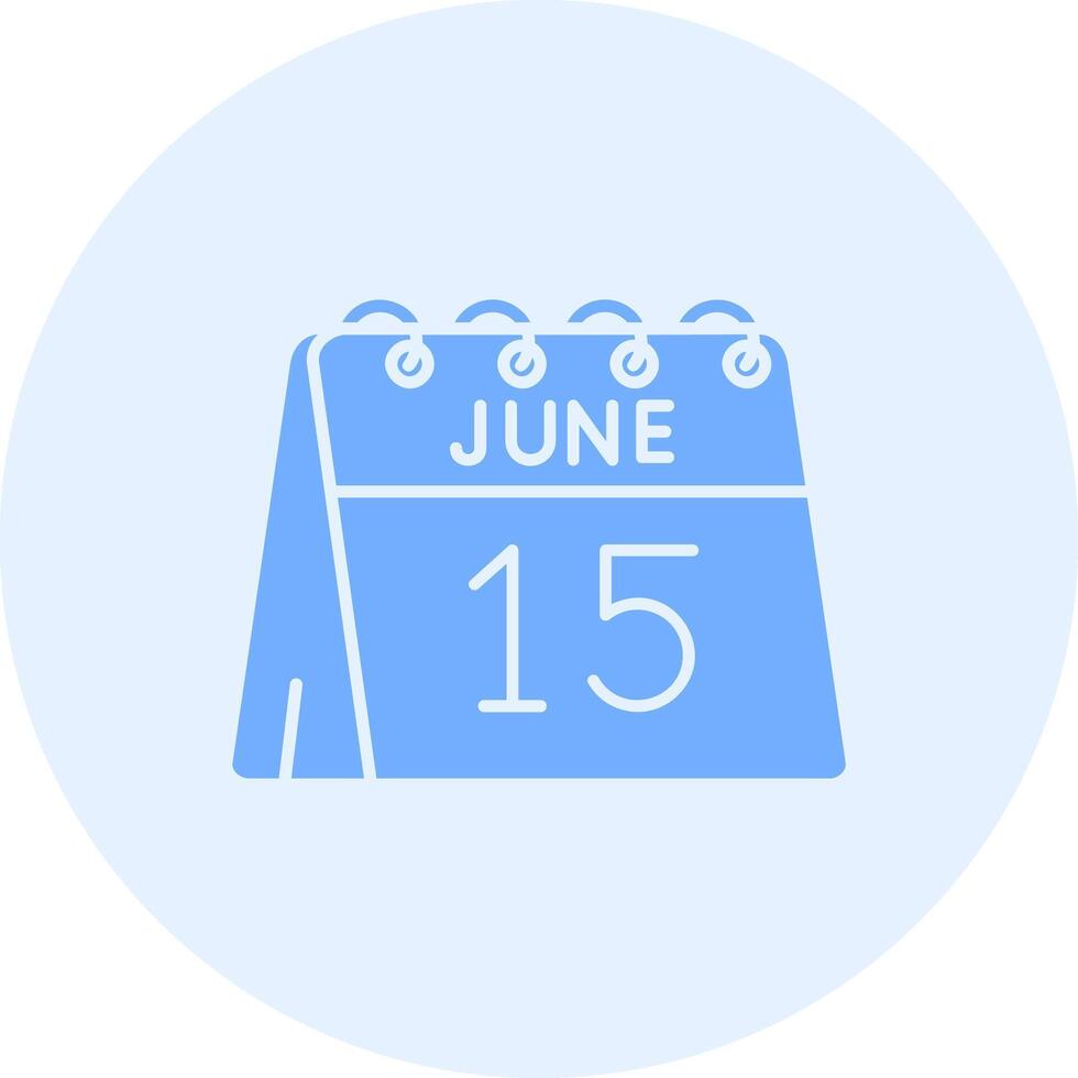 15th of June Solid duo tune Icon vector