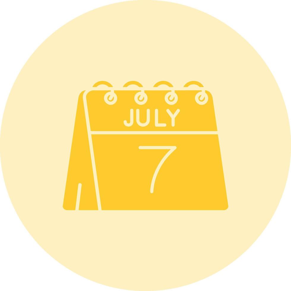 7th of July Solid duo tune Icon vector