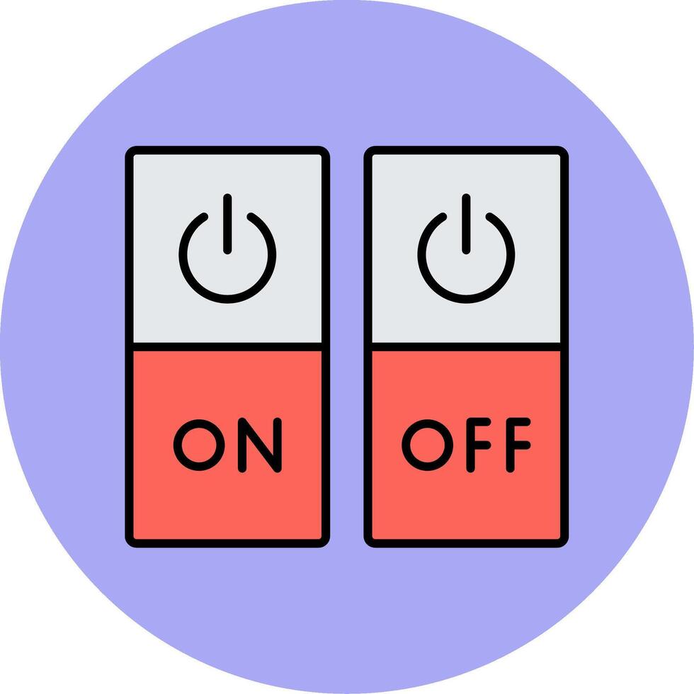 Switch Line Filled multicolour Circle Icon vector