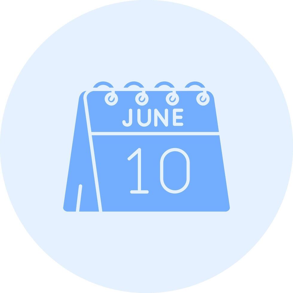 10th of June Solid duo tune Icon vector