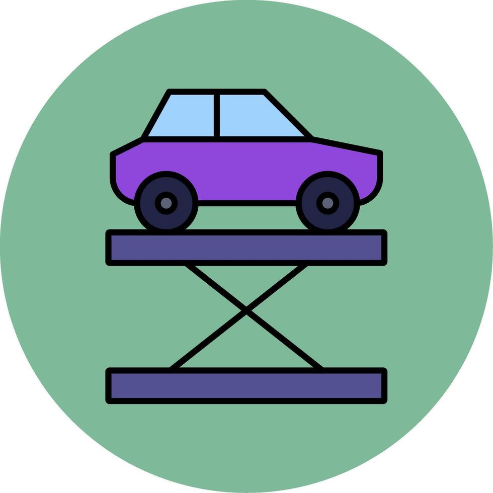 Car Lift Line Filled multicolour Circle Icon vector