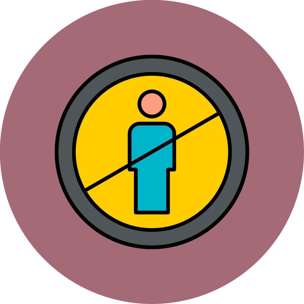 No Entry Line Filled multicolour Circle Icon vector