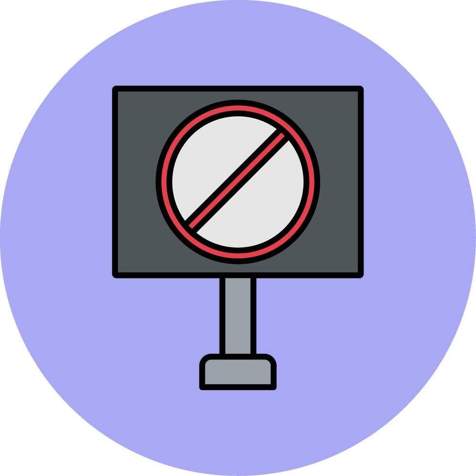 Forbidden Sign Line Filled multicolour Circle Icon vector