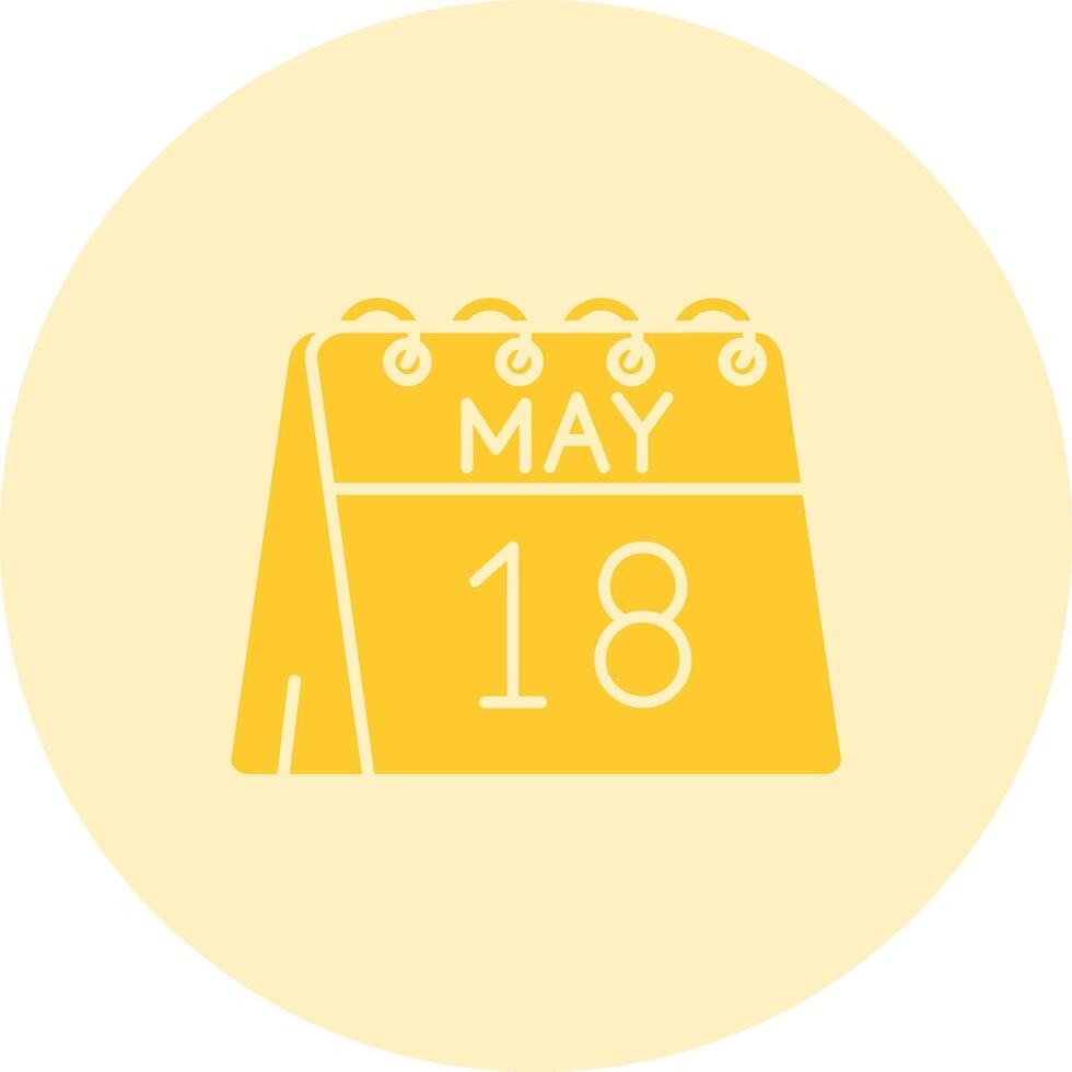 18th of May Solid duo tune Icon vector