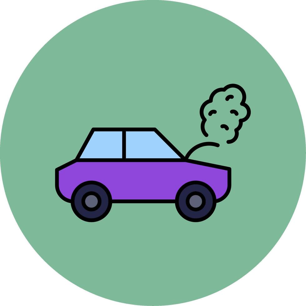Broken Car Line Filled multicolour Circle Icon vector