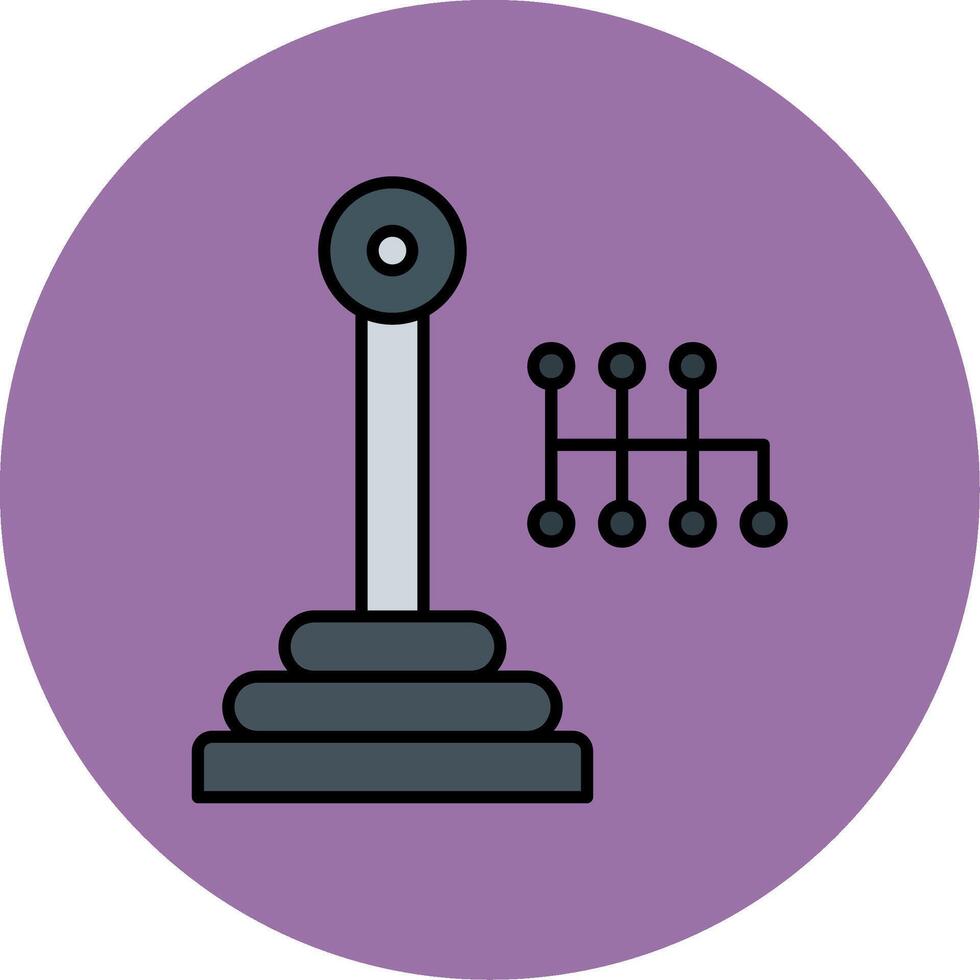 Gearshift Line Filled multicolour Circle Icon vector