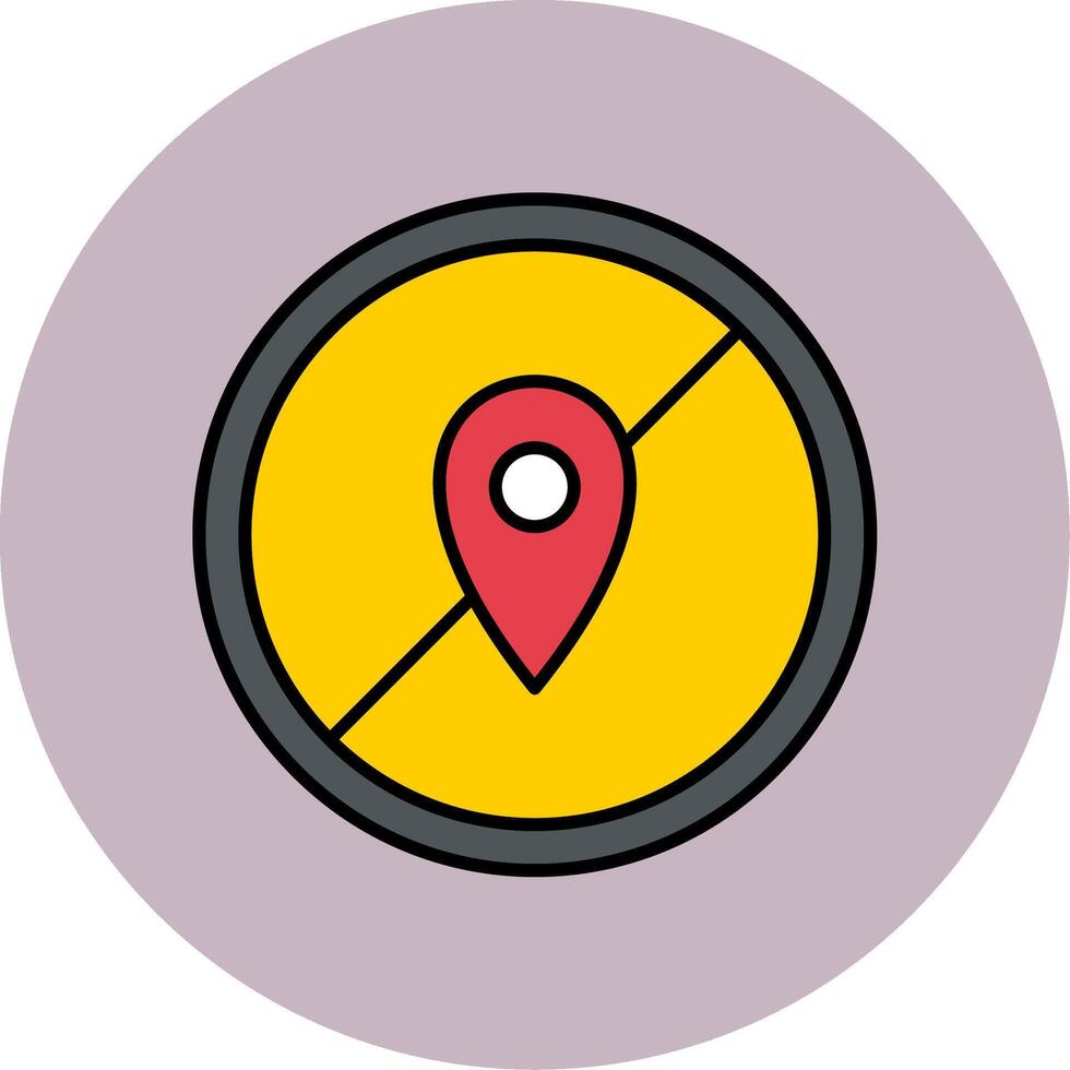 Avoid Line Filled multicolour Circle Icon vector