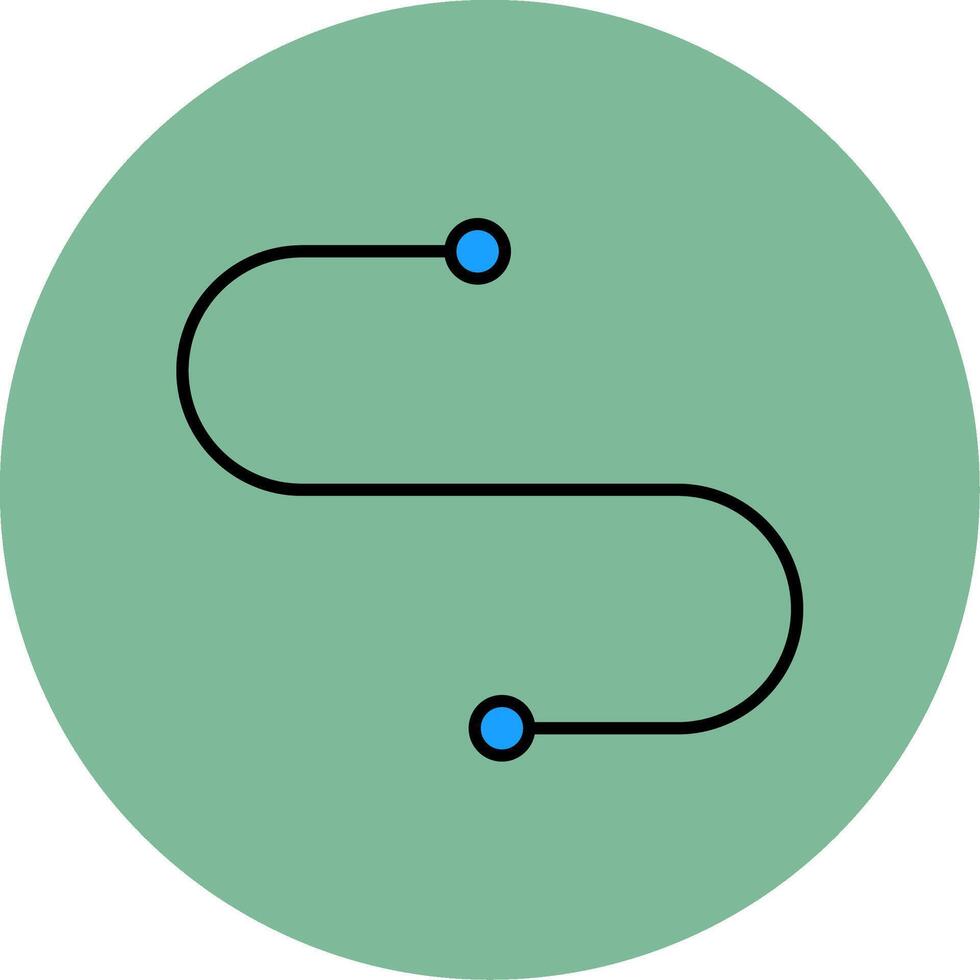Curve Line Filled multicolour Circle Icon vector