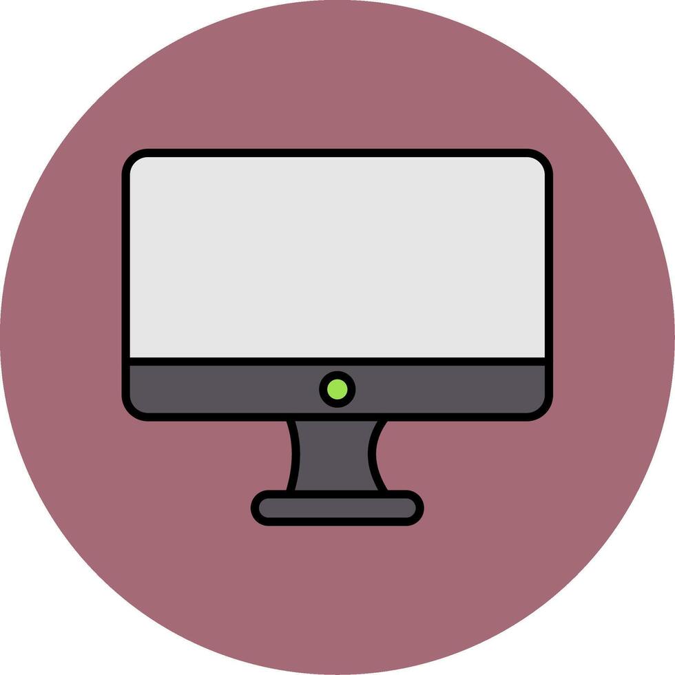 Monitor Line Filled multicolour Circle Icon vector