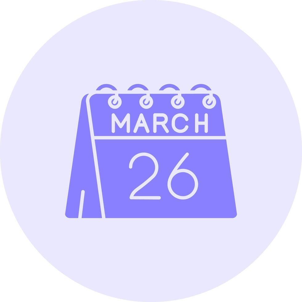 26th of March Solid duo tune Icon vector