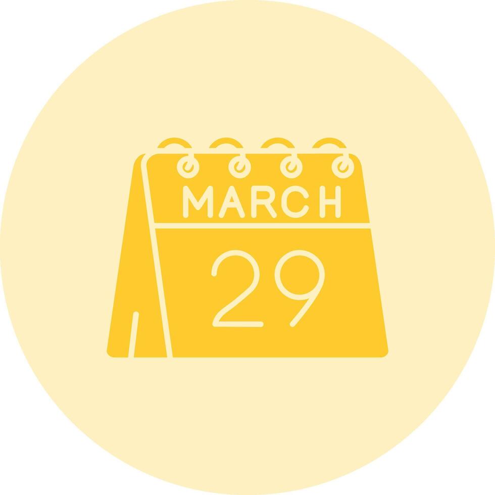 29th of March Solid duo tune Icon vector