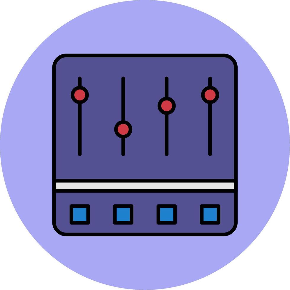 Control Panel Line Filled multicolour Circle Icon vector