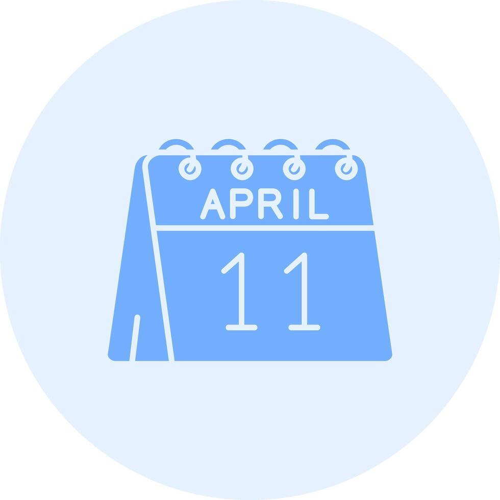 11th of April Solid duo tune Icon vector