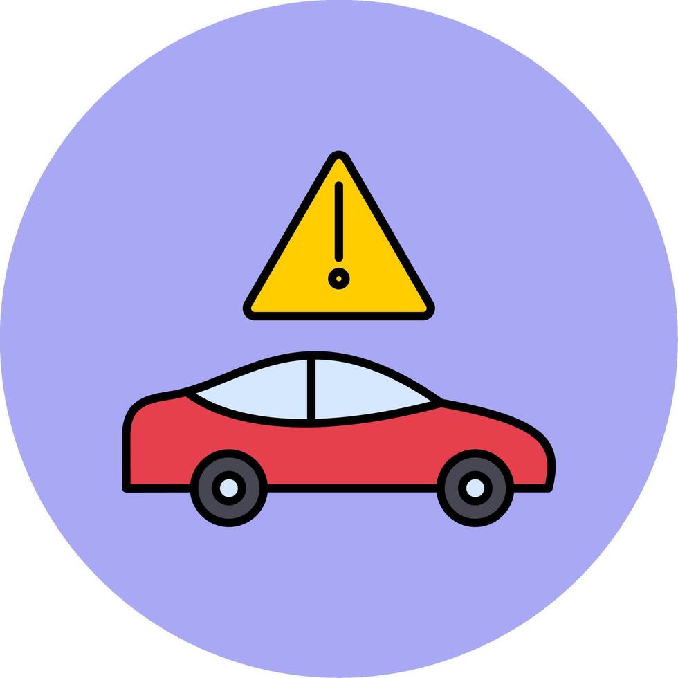 Traffic Jam Line Filled multicolour Circle Icon vector