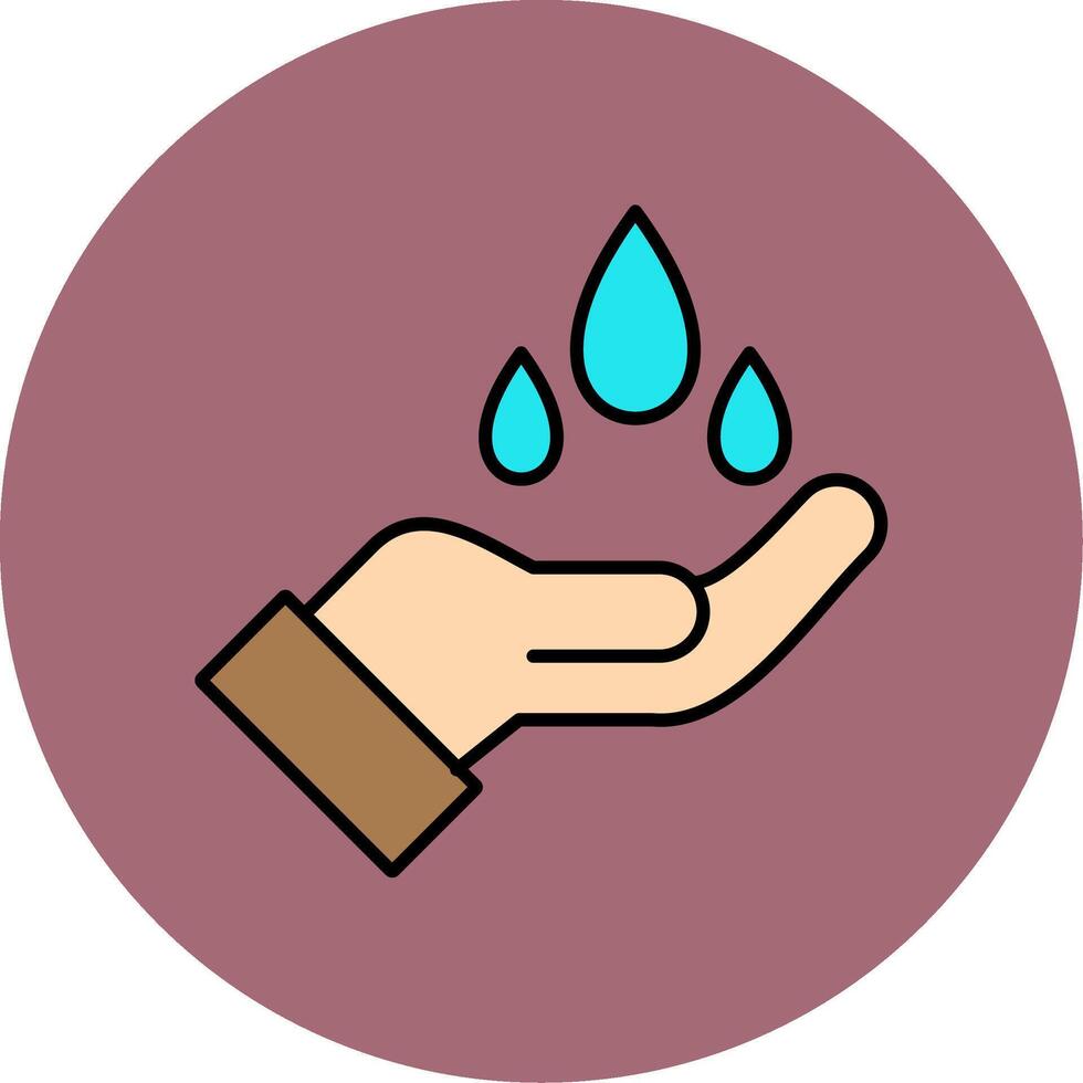 Save Water Line Filled multicolour Circle Icon vector