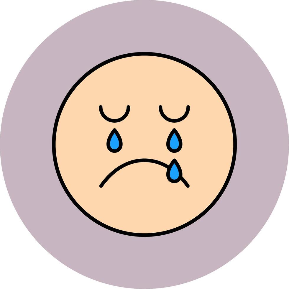 Crying Line Filled multicolour Circle Icon vector