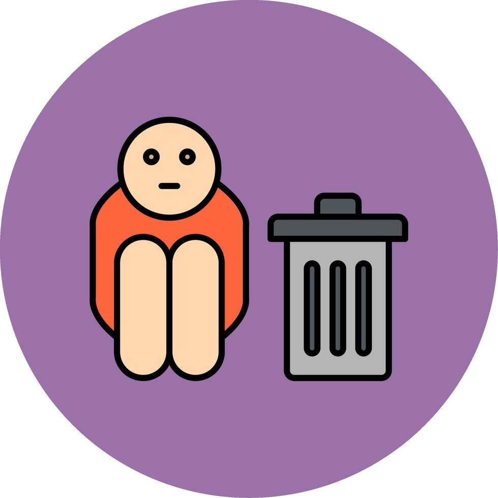 Scavenger Line Filled multicolour Circle Icon vector