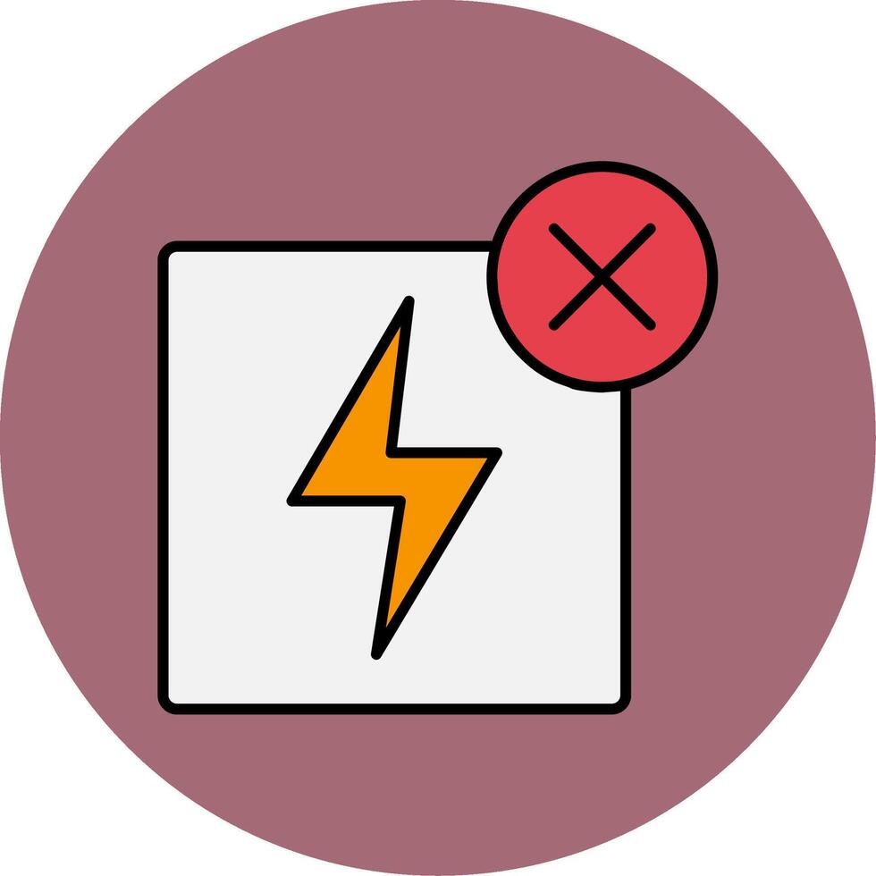 No Electricity Line Filled multicolour Circle Icon vector