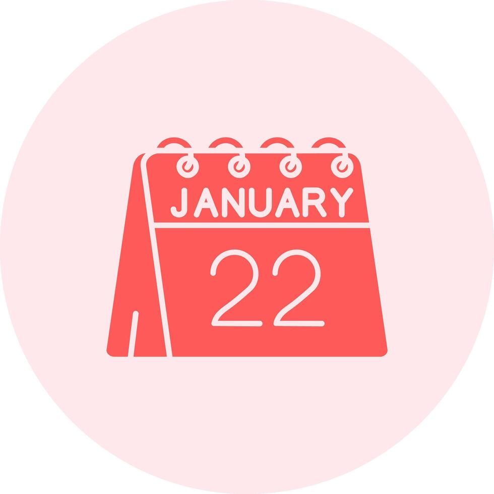 22nd of January Solid duo tune Icon vector
