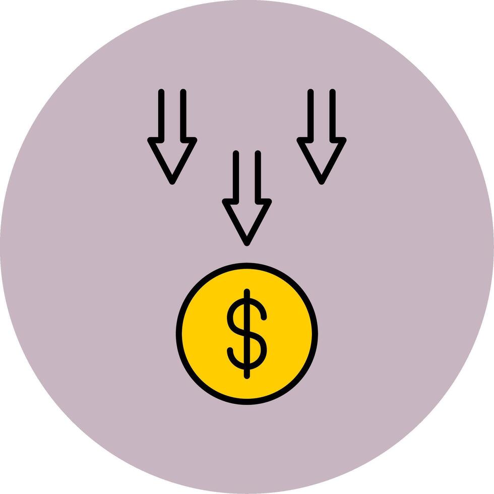 Bankruptcy Line Filled multicolour Circle Icon vector