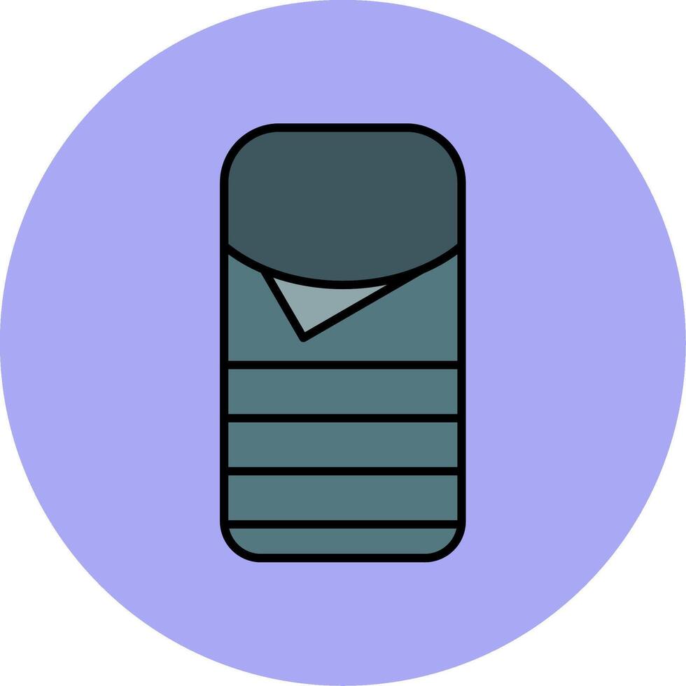 Sleeping Bag Line Filled multicolour Circle Icon vector