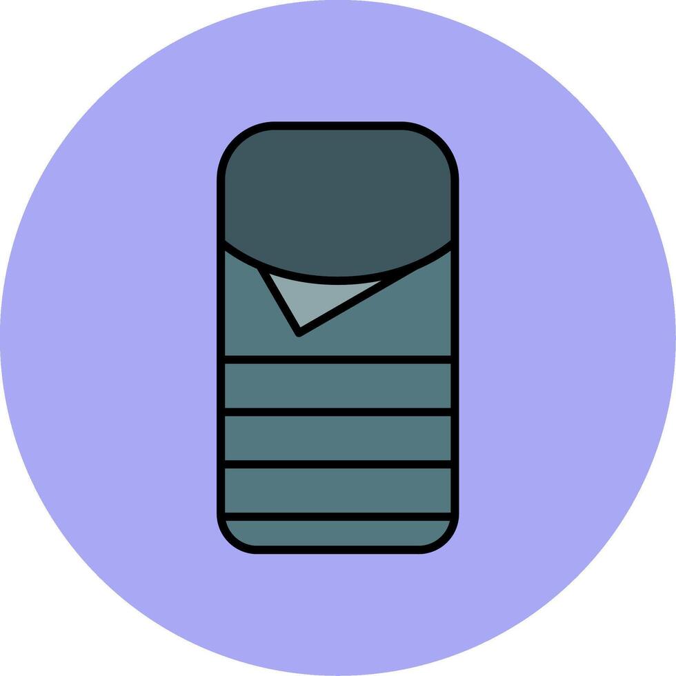 Sleeping Bag Line Filled multicolour Circle Icon vector