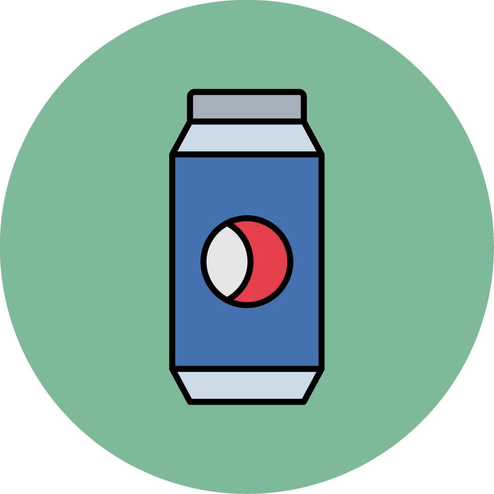 Can Line Filled multicolour Circle Icon vector
