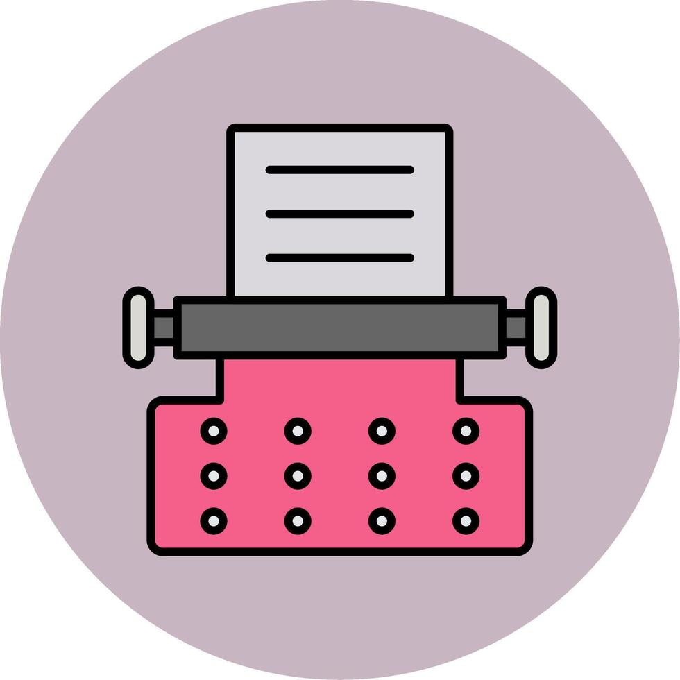 Typewriter Line Filled multicolour Circle Icon vector