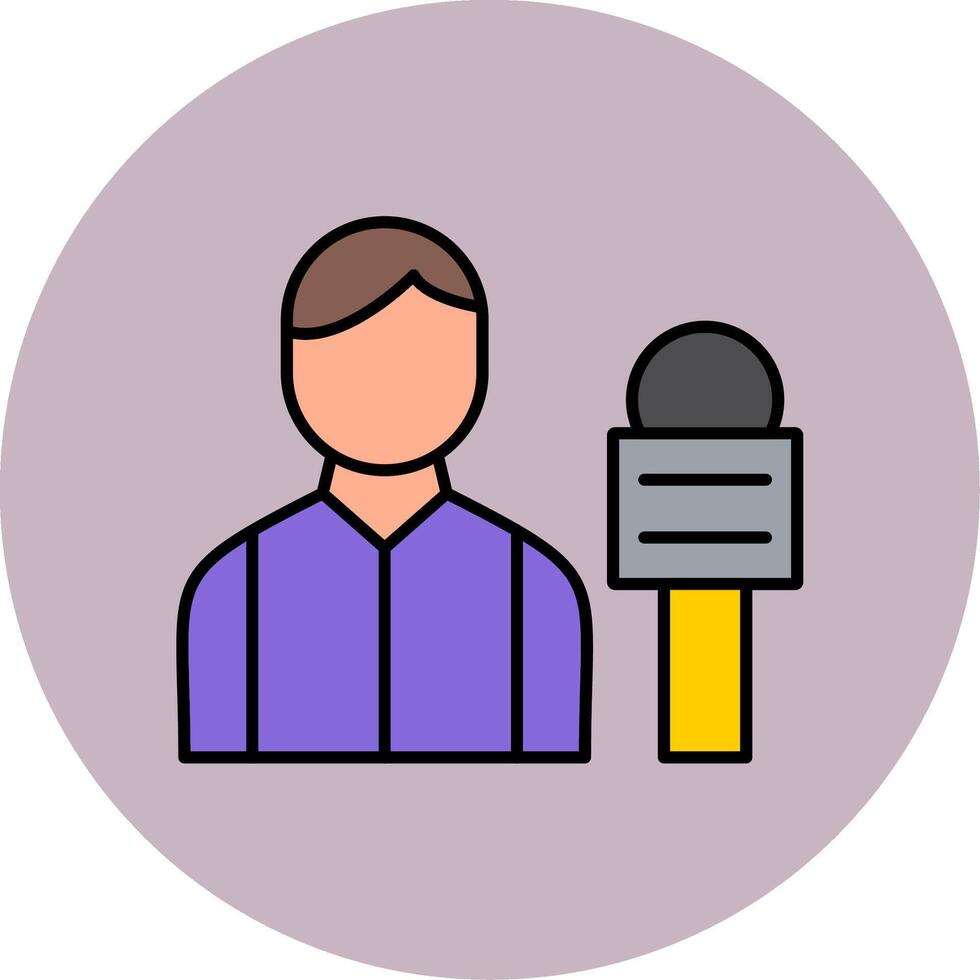 Reporter Line Filled multicolour Circle Icon vector