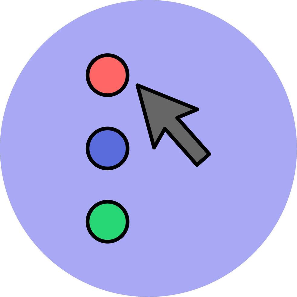 Option Line Filled multicolour Circle Icon vector