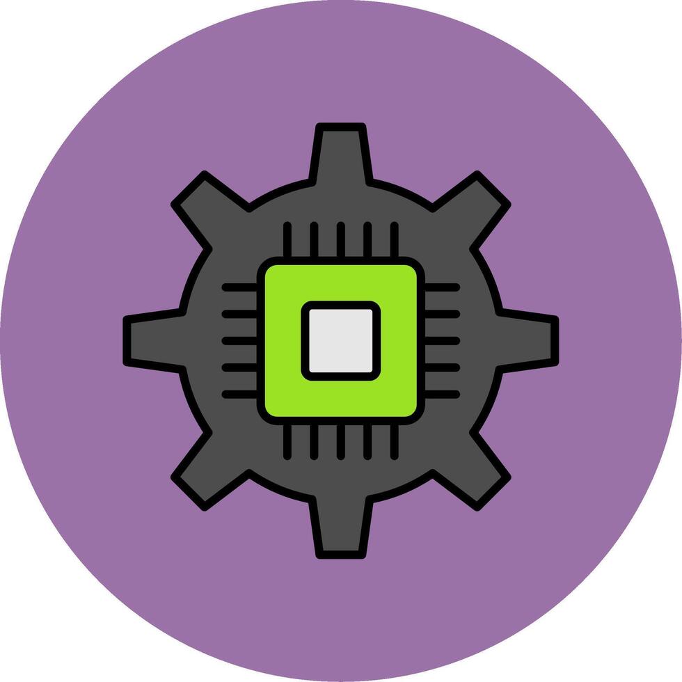 Circuit Line Filled multicolour Circle Icon vector