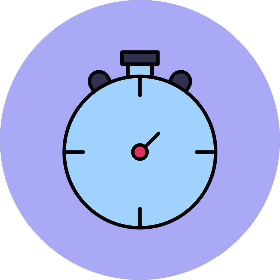 Stop Watch Line Filled multicolour Circle Icon vector