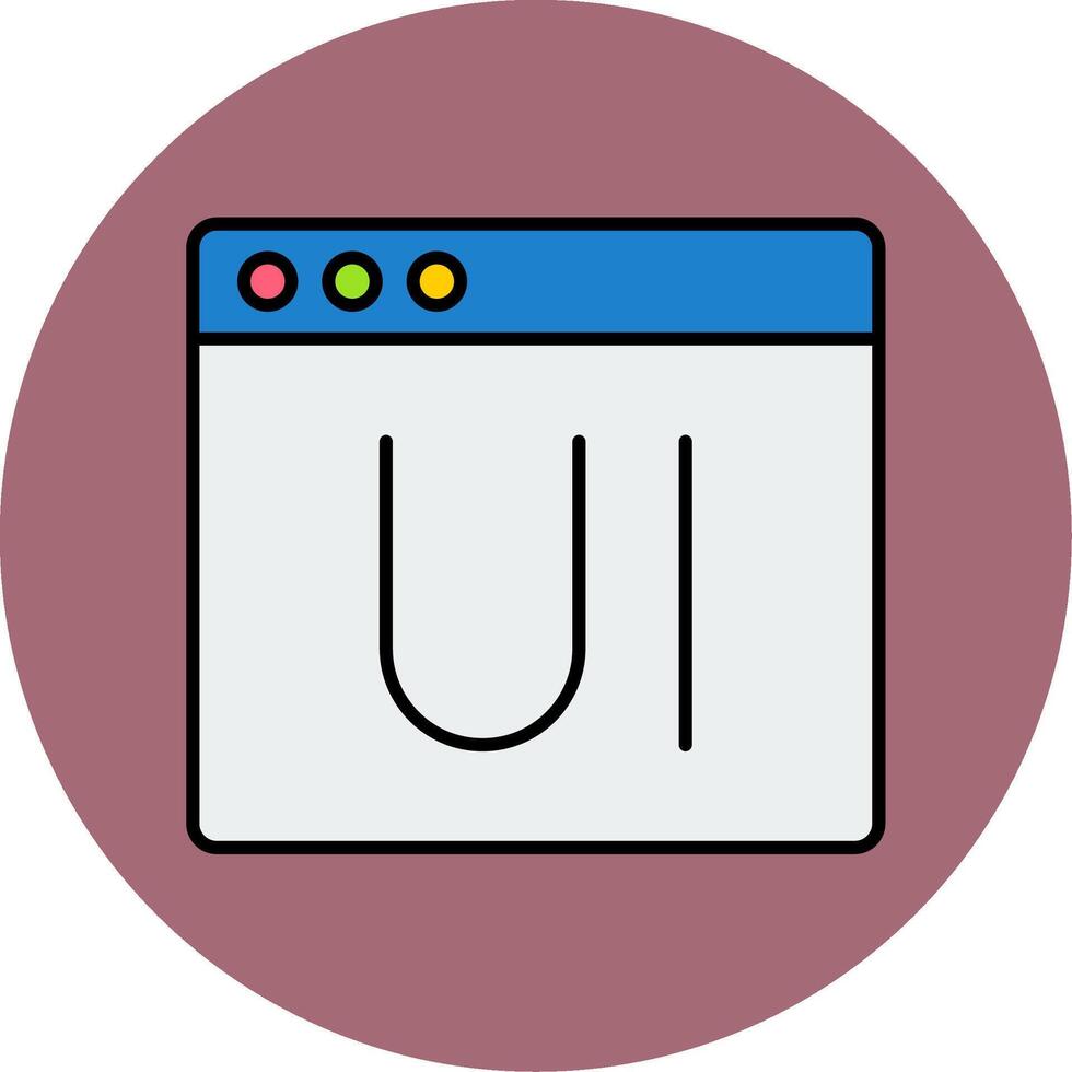 Ui Line Filled multicolour Circle Icon vector