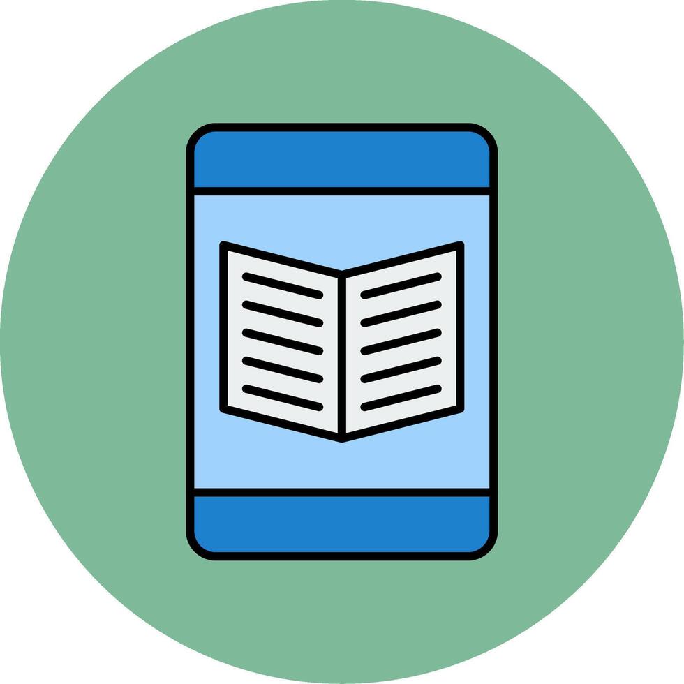Ebook Line Filled multicolour Circle Icon vector