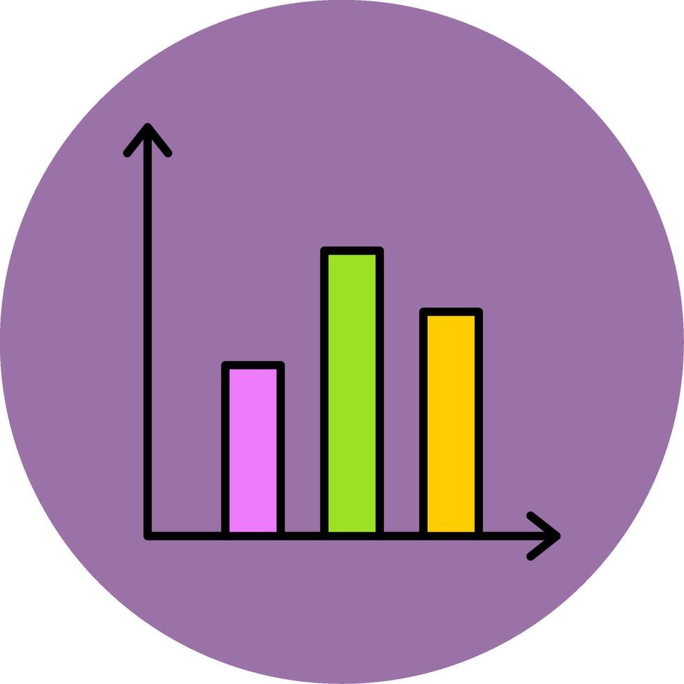 Prediction Line Filled multicolour Circle Icon vector