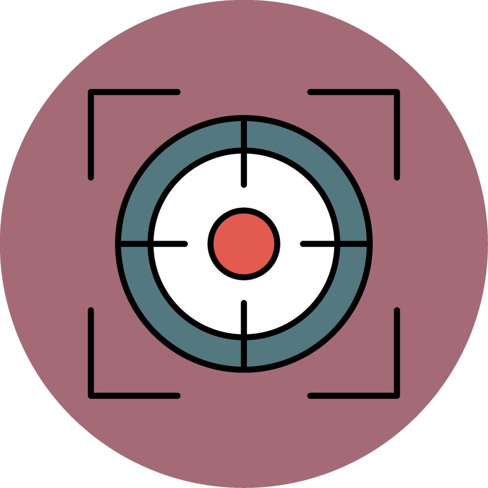 Focus Line Filled multicolour Circle Icon vector