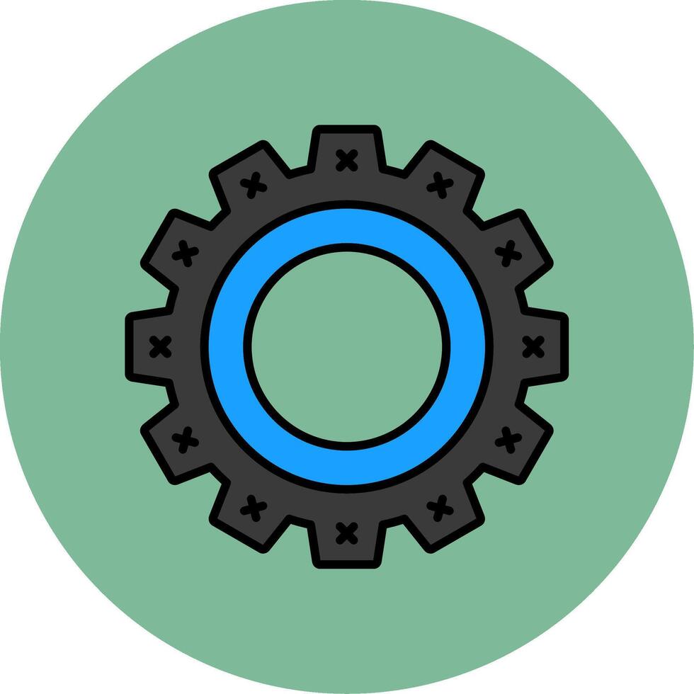 Cogwheel Line Filled multicolour Circle Icon vector