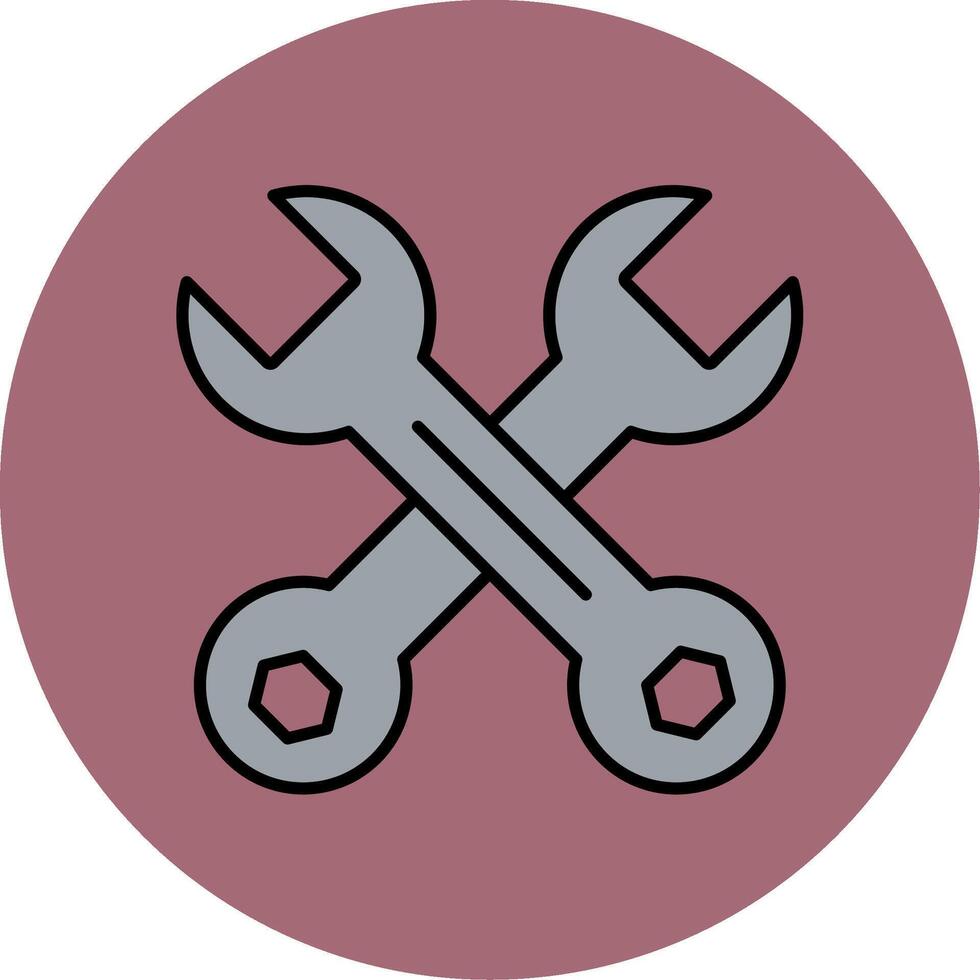 Wrench Line Filled multicolour Circle Icon vector