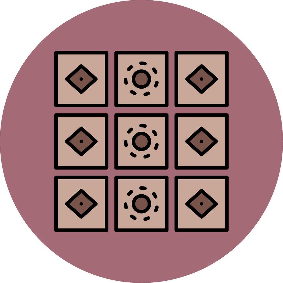 Tiles Line Filled multicolour Circle Icon vector