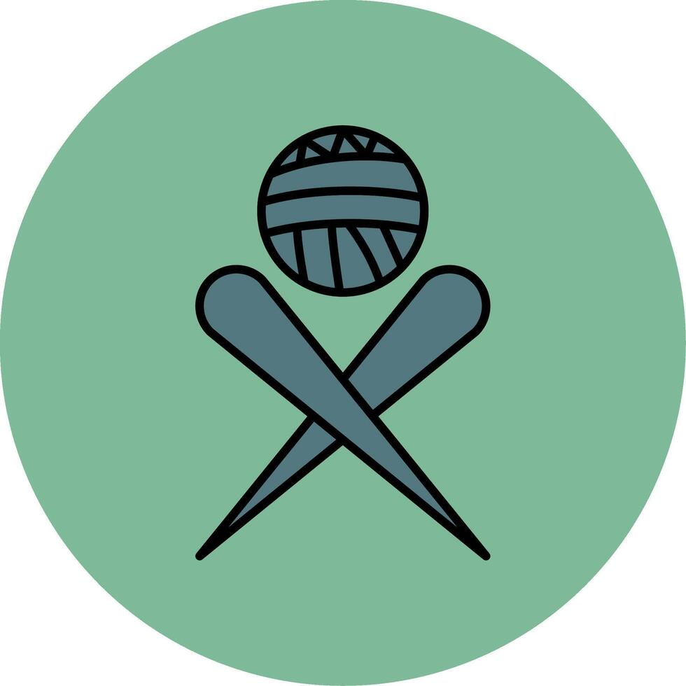 Knitting Needles Line Filled multicolour Circle Icon vector