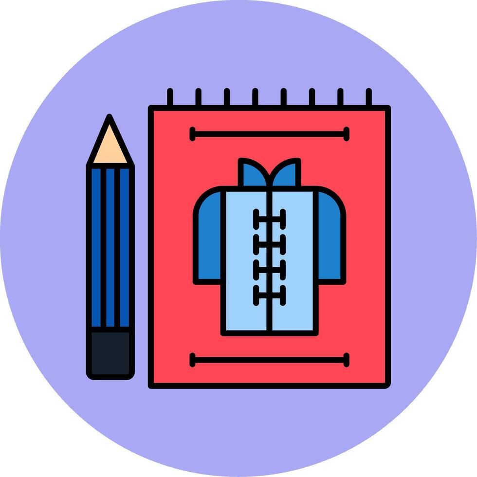 Cloth Sketch Line Filled multicolour Circle Icon vector