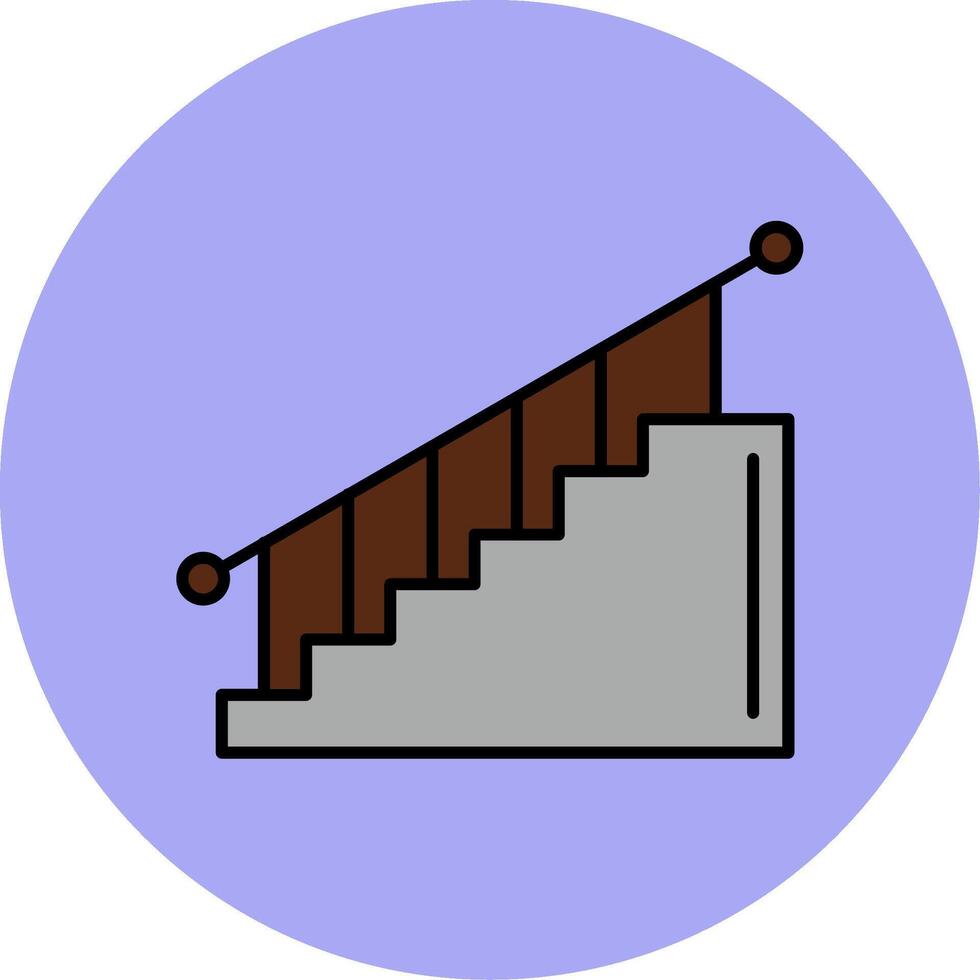 Stair Line Filled multicolour Circle Icon vector