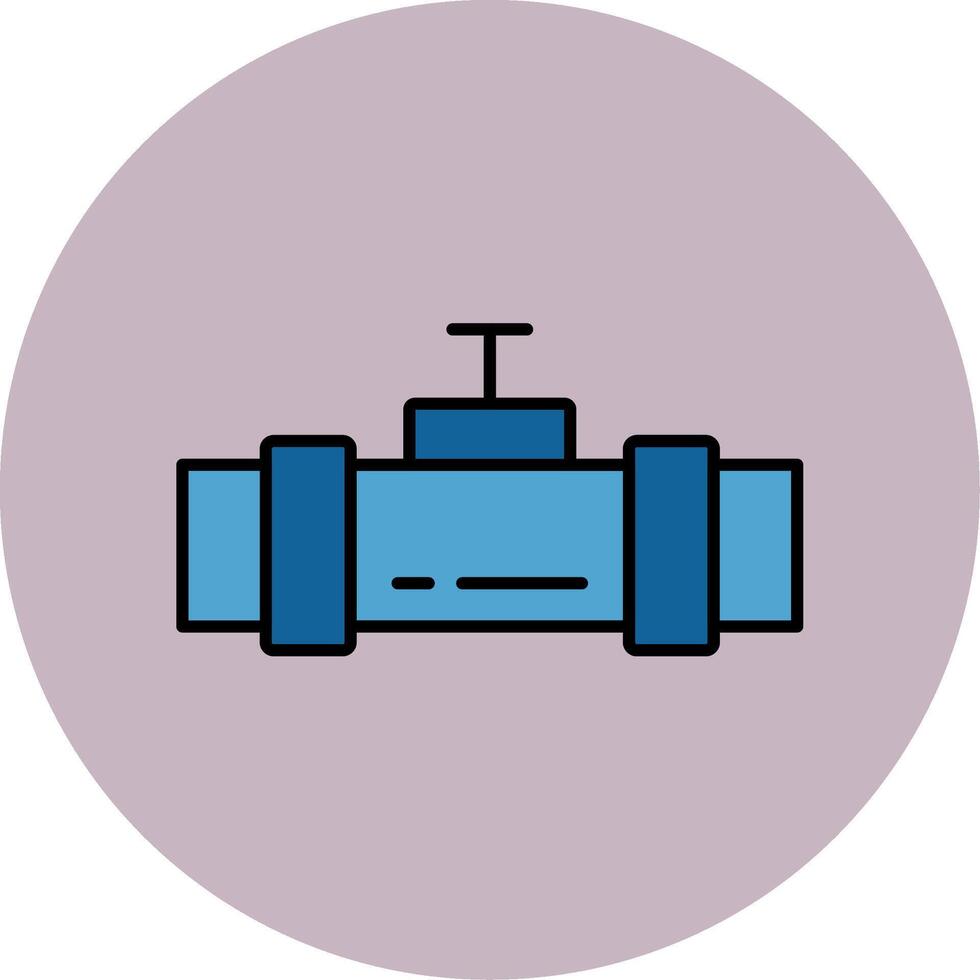 Pipe Line Filled multicolour Circle Icon vector