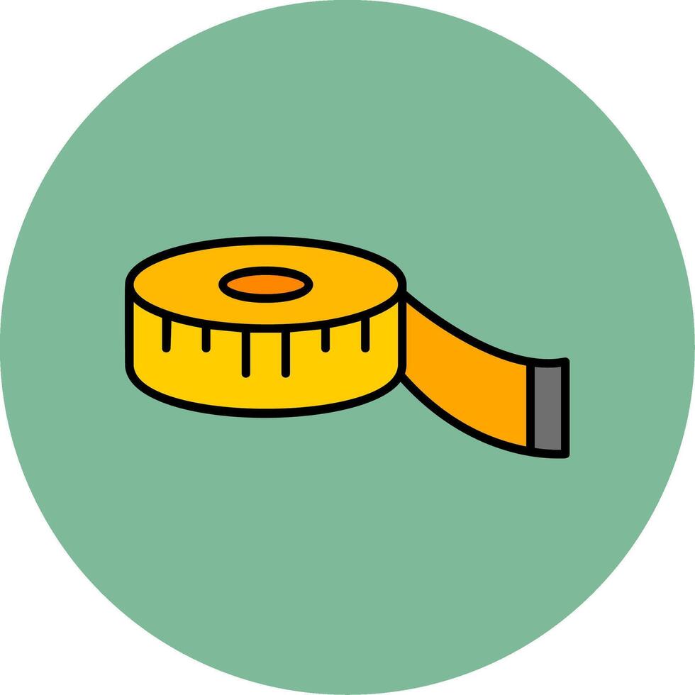 Measure Tape Line Filled multicolour Circle Icon vector