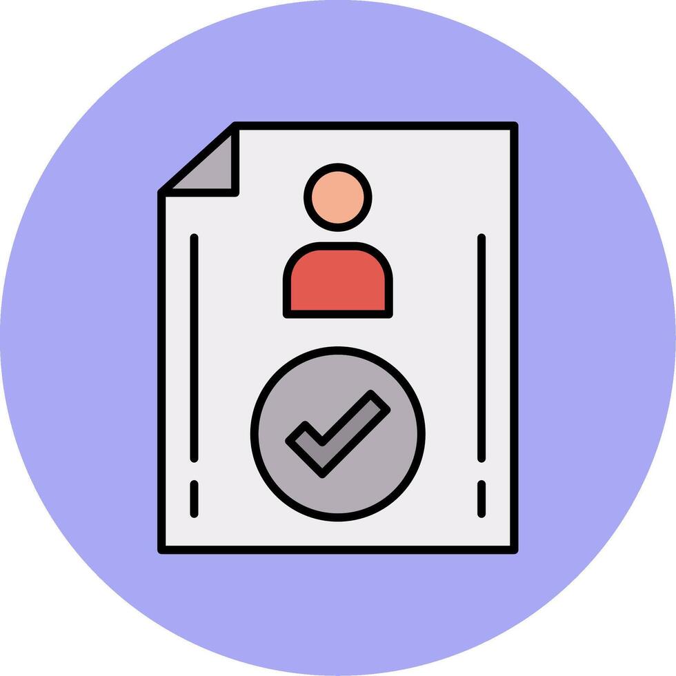 Verified Line Filled multicolour Circle Icon vector